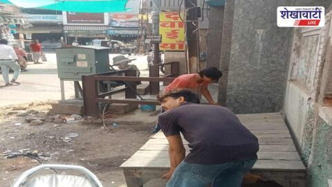 Jhunjhunu News : नेहरू पार्क के बाहर हटाए गए अतिक्रमण, नगरपालिका का सफाई अभियान