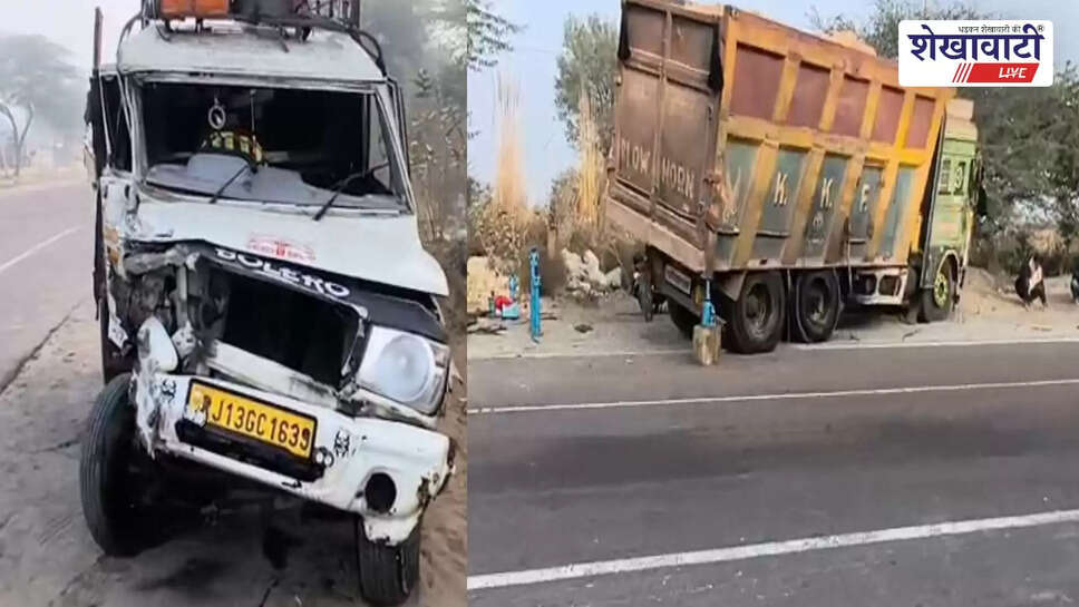 Truck and pickup collision on Ratangarh mega highway
