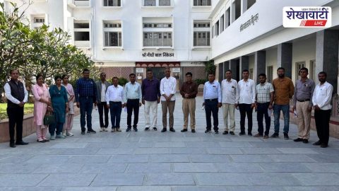 Interactive board installation meeting in Ratangarh school