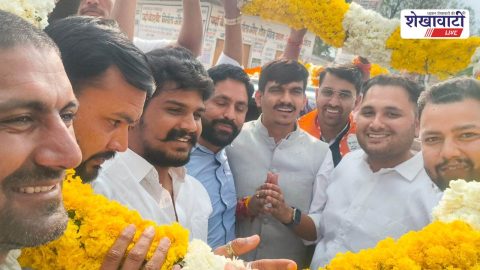 Jhunjhunu News : चुड़ैला में शंकर गोरा का भव्य स्वागत, 101 वाहन काफिला