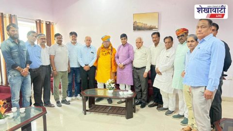 Vipra Foundation leaders welcome Vimlesh Sharma in Jhunjhunu