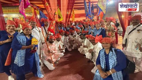 Jorhat Assam devotees offering Nishan at Khatu Shyam