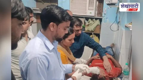 सरदारशहर में बाइक फिसलने से सेना का जवान घायल