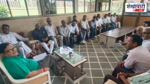 Former MLA Abhinesh Maharshi hearing public grievances at BJP office