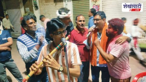 Udaipurwati Raj Holika Dahan ceremony at midnight