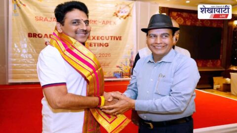 Udaipur Srijan Spark conference Shailesh Lodha addressing audience