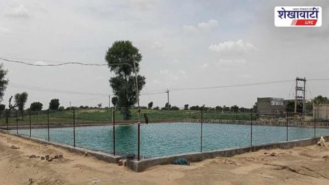 Farm pond built under irrigation scheme benefiting Churu farmer