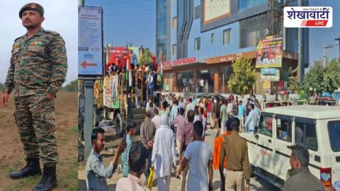 Tiranga yatra for soldier Girdhari Kumawat in Sikar