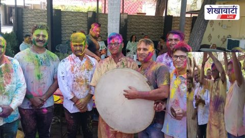 Sikar Collector playing chang during Holi celebration