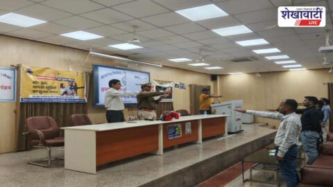 Civil defence training session at Shekhawati University Sikar participants