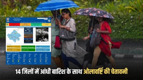 Rajasthan Weather Update : राजस्थान में आज दोपहर बाद बदलेगा मौसम, 14 जिलों में आंधी बारिश के साथ ओलावर्ष्टि की चेतावनी