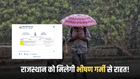राजस्थान को मिलेगी भीषण गर्मी से राहत! सीकर, चूरू, झुंझुनूं में अगले 3 घंटों में बूंदाबांदी के आसार