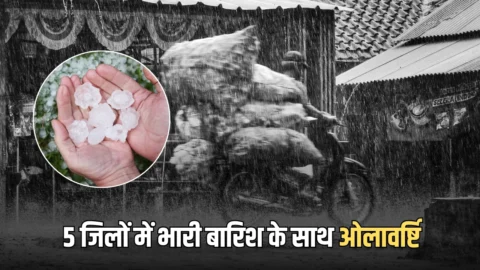 हरियाणा में अचानक दोपहर बाद बदला मौसम, 5 जिलों में भारी बारिश के साथ ओलावर्ष्टि