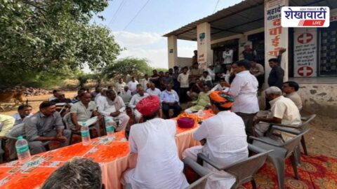 Sagat Singh statue unveiling event preparations in Churu stadium