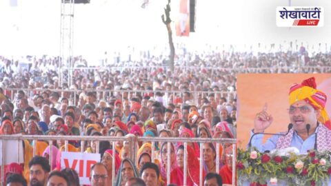 CM Bhajanlal Sharma unveiling Sagat Singh Rathore statue Churu