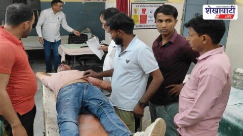 108 ambulance rescuing injured biker on Chirawa Mandrella road