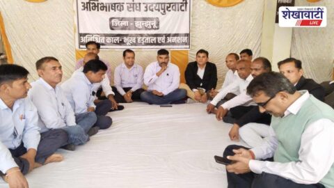 Lawyers protesting continuously outside tehsil office Udaipurwati Rajasthan