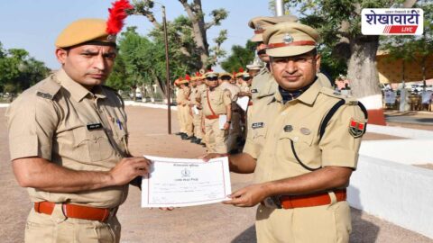 Jhunjhunu News : कांस्टेबल अंकित कुमार सम्मानित, मिला उत्तम सेवा चिह्न