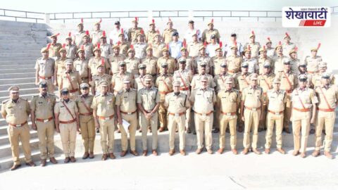 Jhunjhunu police parade during Rajasthan Police Foundation Day ceremony