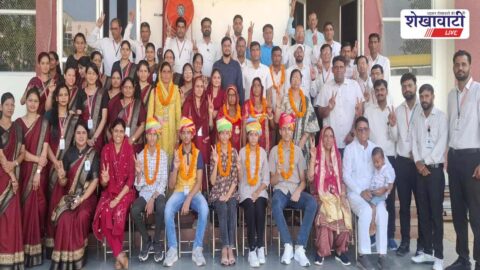 Students felicitated for high scores at Jhunjhunu school ceremony