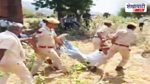 Police and administration action at disputed land site Pahadila Jhunjhunu