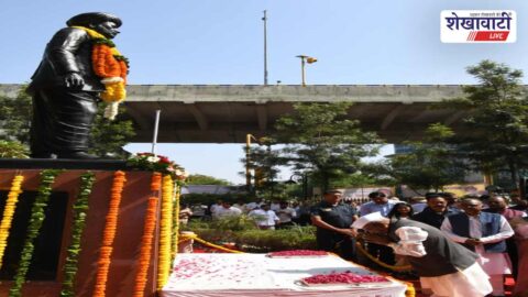 Governor Haribhau Bagde tribute Jyotiba Phule statue Jaipur ceremony