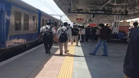 Passenger falls while boarding moving DEMU train Fatehpur station rescue