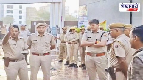 Police raid at C Flats Sikar checking tenants and documents