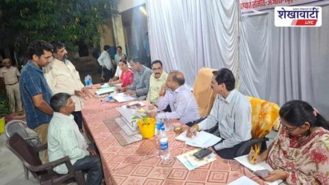 Collector Modi addressing villagers during night chaupal in Ajitgarh Sikar