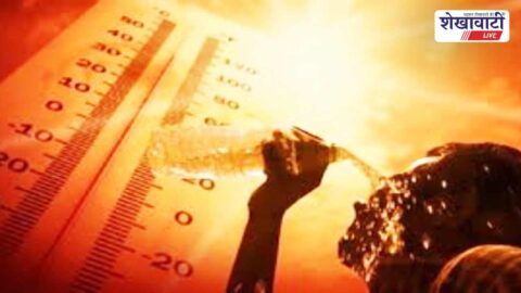 People covering head and avoiding sun during heatwave in Sikar