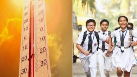 School children attending morning classes due to heatwave Sikar Rajasthan