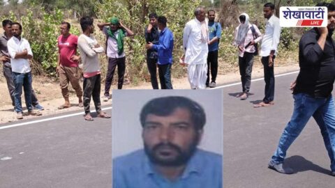 Bus accident scene Sujangarh Salasar road pedestrian fatal incident Rajasthan