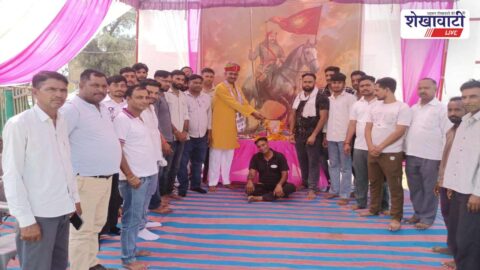 Villagers celebrate Maharana Pratap Jayanti in Dudhwakhara Churu village