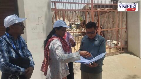 Enumerators collecting house listing data during Census 2027 in Churu