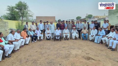 Congress leaders addressing workers over NEET paper leak protest in Jaipur