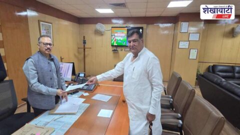 Taranagar MLA Narendra Budania meeting Rajasthan DGP in Jaipur office