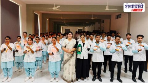Nursing students celebrate International Nurses Day with candle ceremony