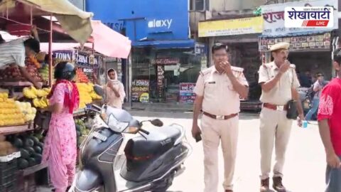 chirawa-traffic-police-encroachment-warning-radheshyam-sankhla