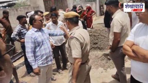 Residents protest over disputed CC road construction in Jhunjhunu colony