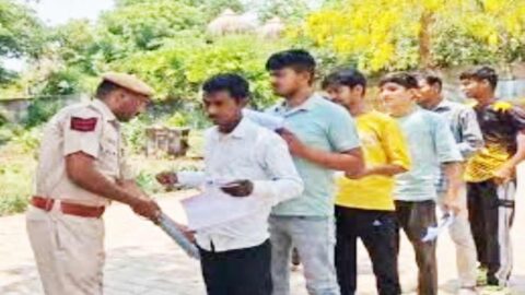 Candidates appearing for laboratory assistant recruitment exam in Sikar