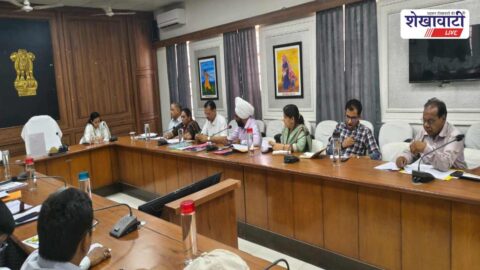 District officials reviewing industrial development works in Sikar meeting
