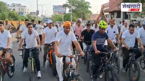 Sikar police fitness rally promoting health and Fit India mission