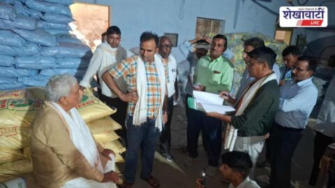 Agriculture Minister Kirori Lal Meena inspecting seed factory in Sikar