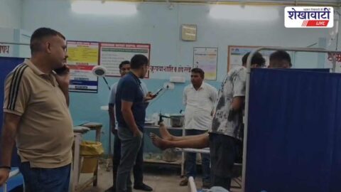 Motorcycle accident near electric pole on Ratangarh service road