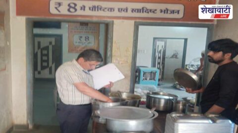 Food safety team collecting samples from Annapurna Rasoi in Churu