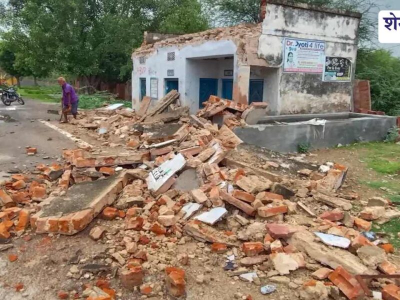 Truck collision damages historic public water kiosk in Sujangarh