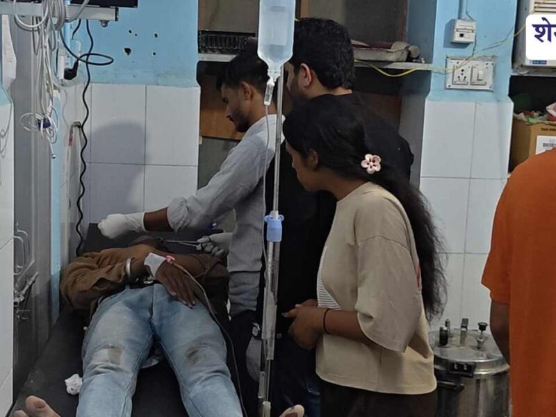 निर्माण कार्य के दौरान अड्डे से गिरा मजदूर, हालत गंभीर