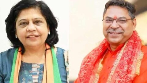 BJP workers celebrate Rajya Sabha nominations in Ranwa village