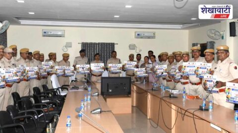 Officials launching Umang VII campaign poster in Jhunjhunu