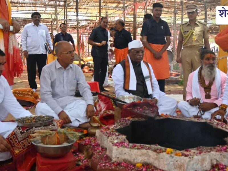 झड़ाया बालाजी धाम पहुंचे राज्यपाल बागड़े, 108 कुण्डीय महायज्ञ में दी आहुति